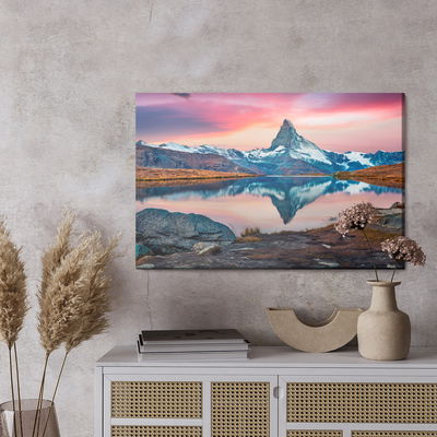 Ljuddämpande tavla - Morning in the swiss alps