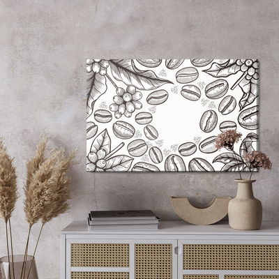 Ljuddämpande tavla - Drawing coffee beans