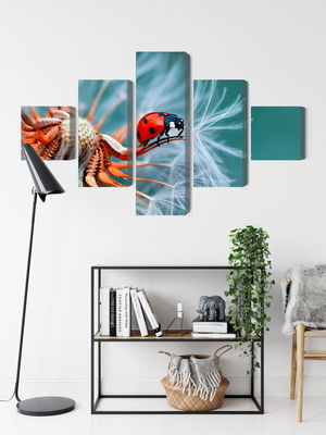 Ljuddämpande tavla - Ladybug on a dandelion