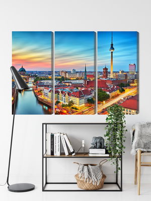 Ljuddämpande tavla - Colorful sky and berlin