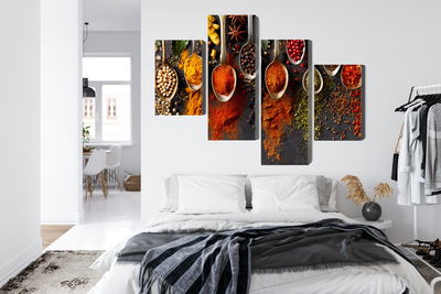 Ljuddämpande tavla - Spices on a black background