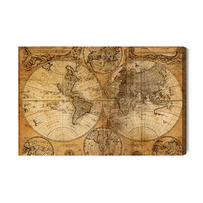Ljuddämpande tavla - Old world map from 18th