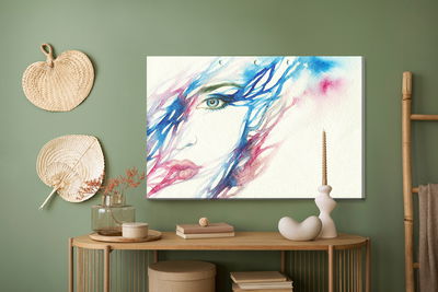 Ljuddämpande tavla - Watercolor woman face