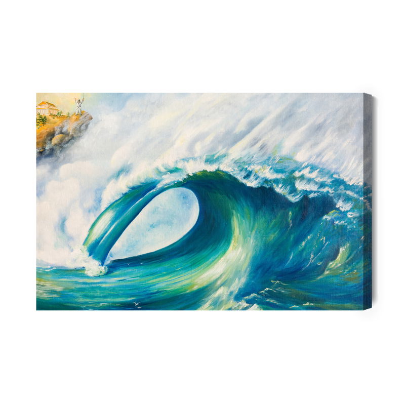 Ljuddämpande tavla - Sea with giant wave