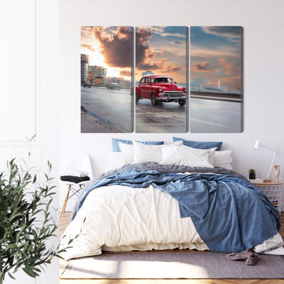 Ljuddämpande tavla - Historic car on the road