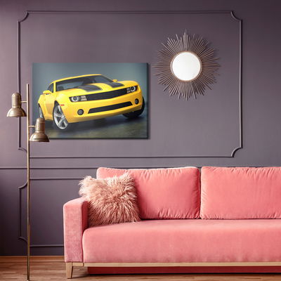 Ljuddämpande tavla - Yellow sports car