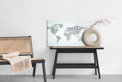 Ljuddämpande tavla - World map with inscriptions