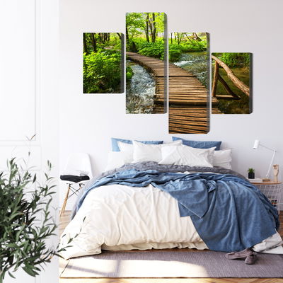 Ljuddämpande tavla - Wooden pier in the forest