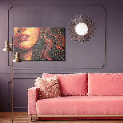 Ljuddämpande tavla - Woman's face in an abstract