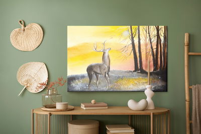 Ljuddämpande tavla - Landscape with a deer