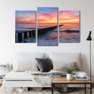 Ljuddämpande tavla - The baltic sea with wooden