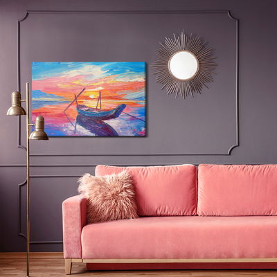 Ljuddämpande tavla - Fishing boats in the sea