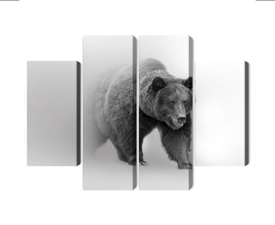 Ljuddämpande tavla - Bear in the fog 3d