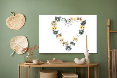 Ljuddämpande tavla - Heart of kittens