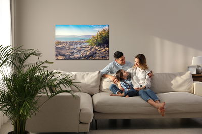 Ljuddämpande tavla - Sea and mountain landscape