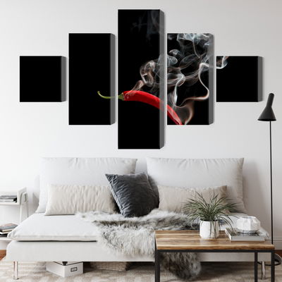 Ljuddämpande tavla - Red chili with smoke