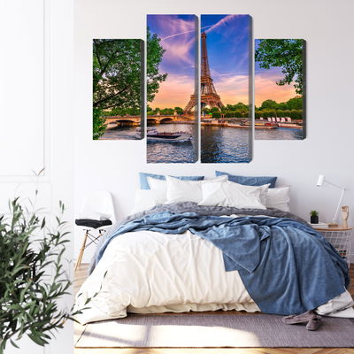 Ljuddämpande tavla - Eiffel tower and seine river