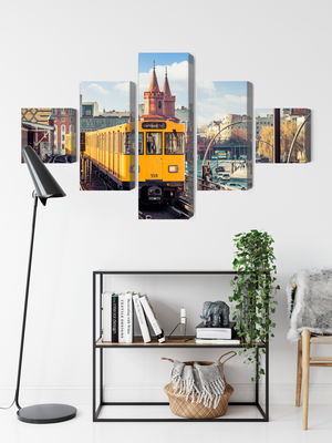 Ljuddämpande tavla - Yellow train in berlin