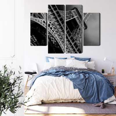 Ljuddämpande tavla - Black and white eiffel tower