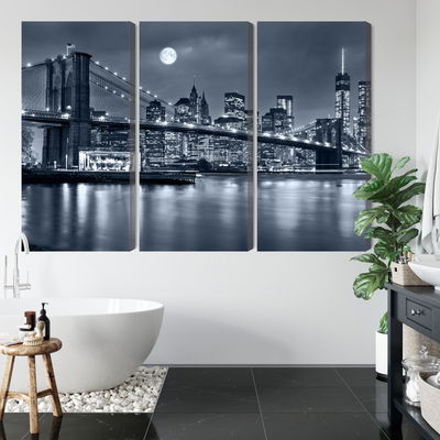 Ljuddämpande tavla - Night panorama of New York