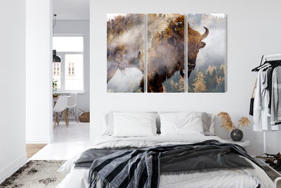 Ljuddämpande tavla - A bison on the background