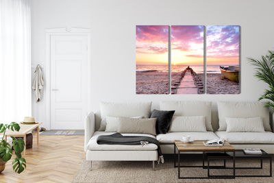 Ljuddämpande tavla - Boat on the beach 3d