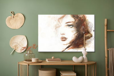 Ljuddämpande tavla - Portrait of a woman in brown