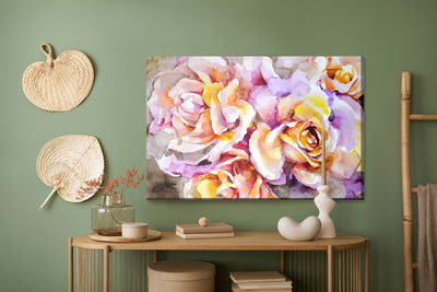 Ljuddämpande tavla - Colorful rose flowers painted