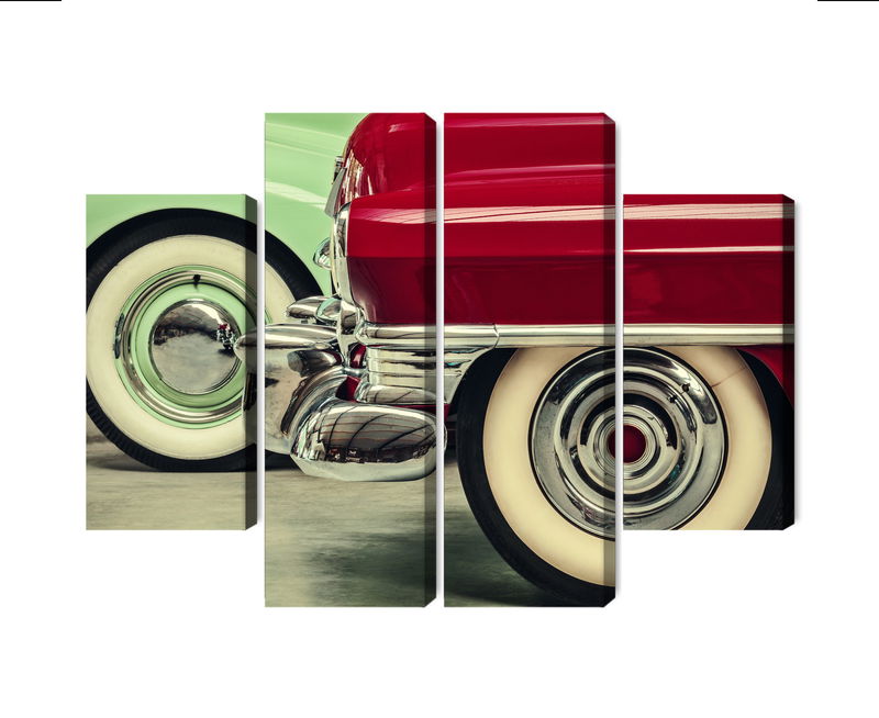 Ljuddämpande tavla - Stylish vintage car wheels