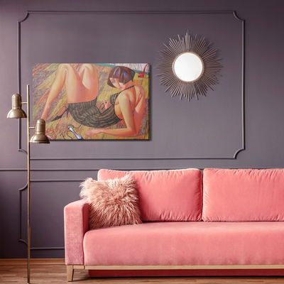 Ljuddämpande tavla - A painting of a woman