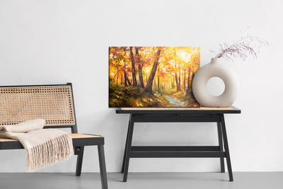 Ljuddämpande tavla - Autumn forest near the river