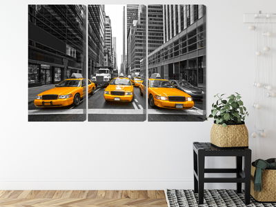 Ljuddämpande tavla - Yellow taxis in New York city