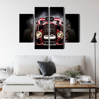 Ljuddämpande tavla - Hot rod car on a smoke