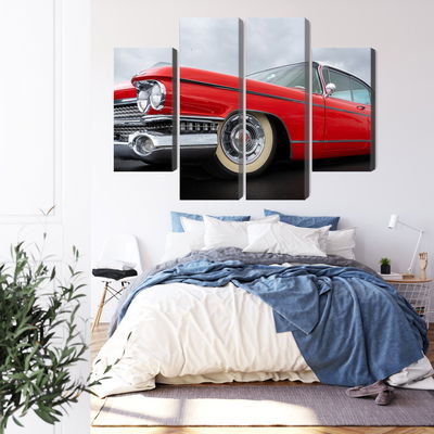 Ljuddämpande tavla - A red car from the 1950s