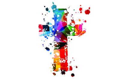 Ljuddämpande tavla - Colorful cross