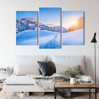 Ljuddämpande tavla - The alps at winter time 3d