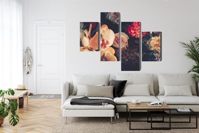 Ljuddämpande tavla - Multi-colored flowers