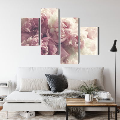 Ljuddämpande tavla - Peonies in shades of pink