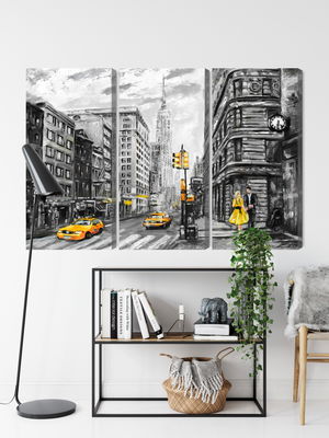 Ljuddämpande tavla - View of the street of new