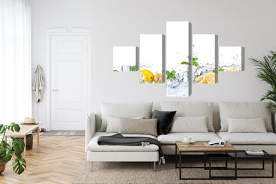 Ljuddämpande tavla - Mint leaves with lemons