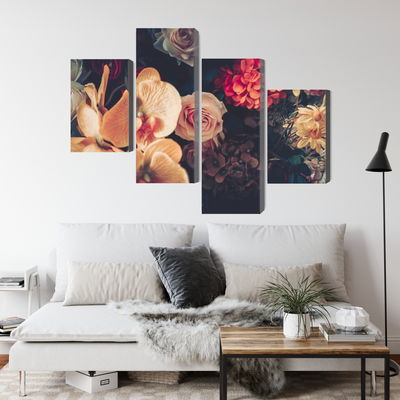 Ljuddämpande tavla - Multi-colored flowers