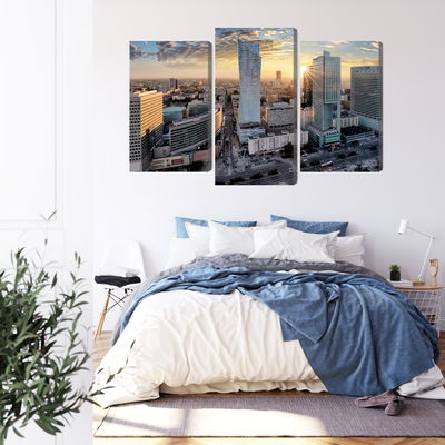 Ljuddämpande tavla - Warsaw skyscrapers at sunset