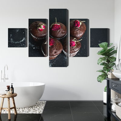 Ljuddämpande tavla - Chocolate muffins with roses