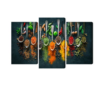 Ljuddämpande tavla - Herbs and spices on spoons