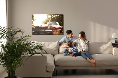 Ljuddämpande tavla - Red retro car