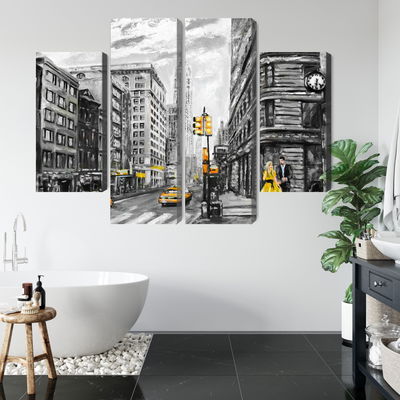 Ljuddämpande tavla - View of the street of new