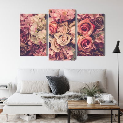 Ljuddämpande tavla - Delicate colorful 3d flowers