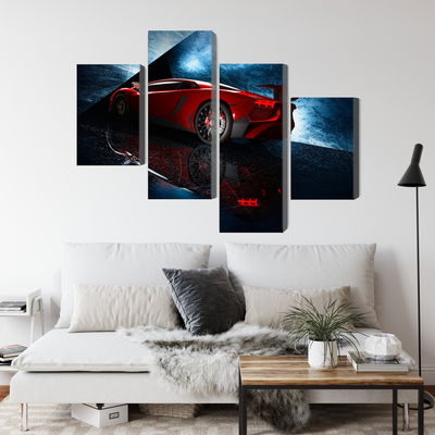 Ljuddämpande tavla - Sports car on an abstract