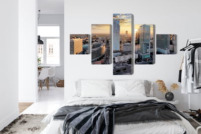 Ljuddämpande tavla - Warsaw skyscrapers at sunset