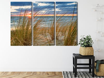 Ljuddämpande tavla - Sunrise on the beach of rügen